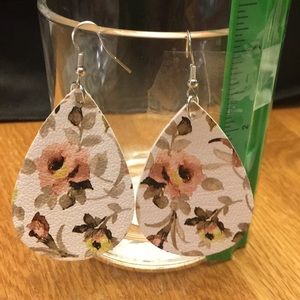 Faux leather handmade earrings light weight